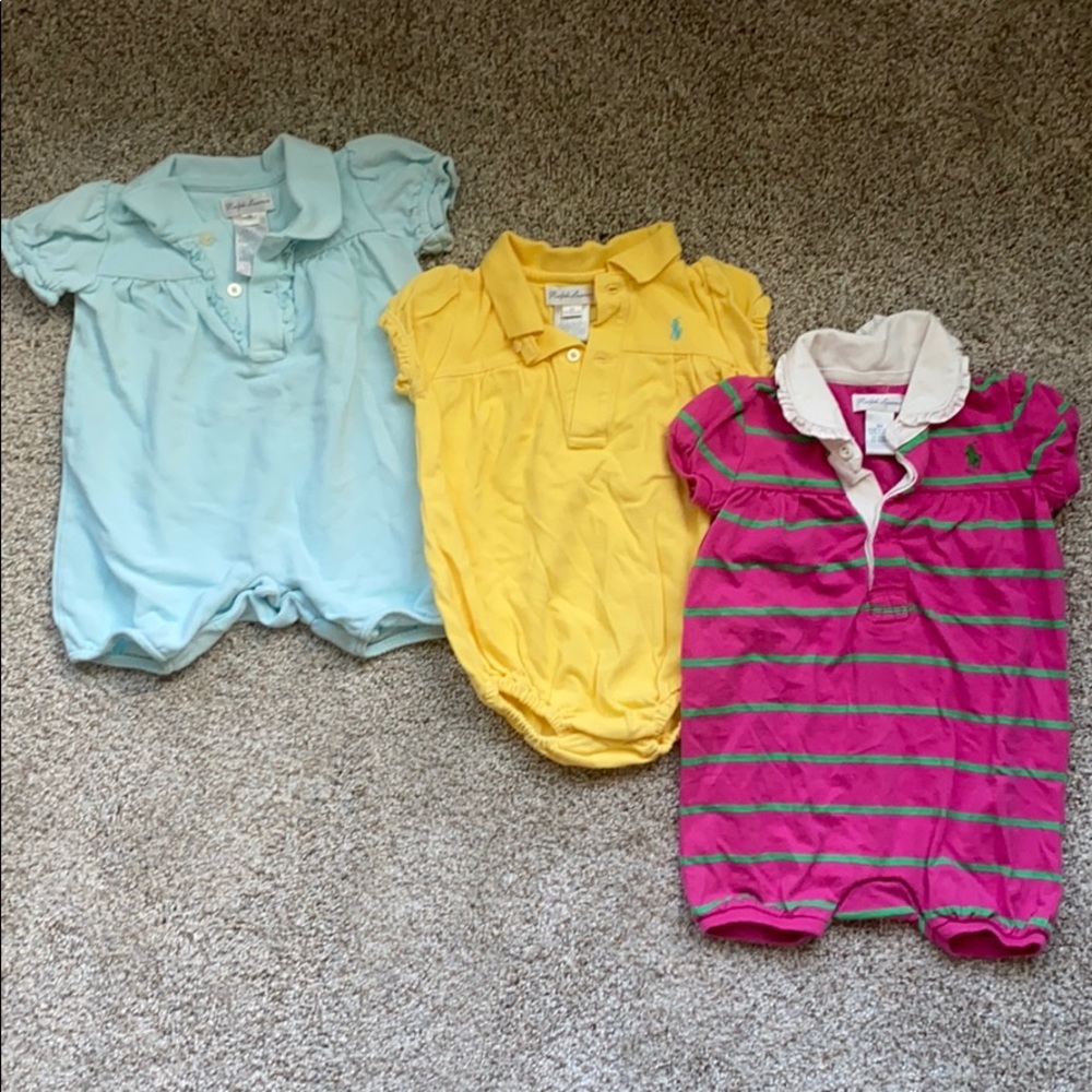 Polo Ralph Lauren Baby Girl Romper Set 9 Months